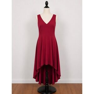 Burgundy Hi Low Dress 2XL Wine Red Flowy Midi High Low Hem Sleeveless Romantic